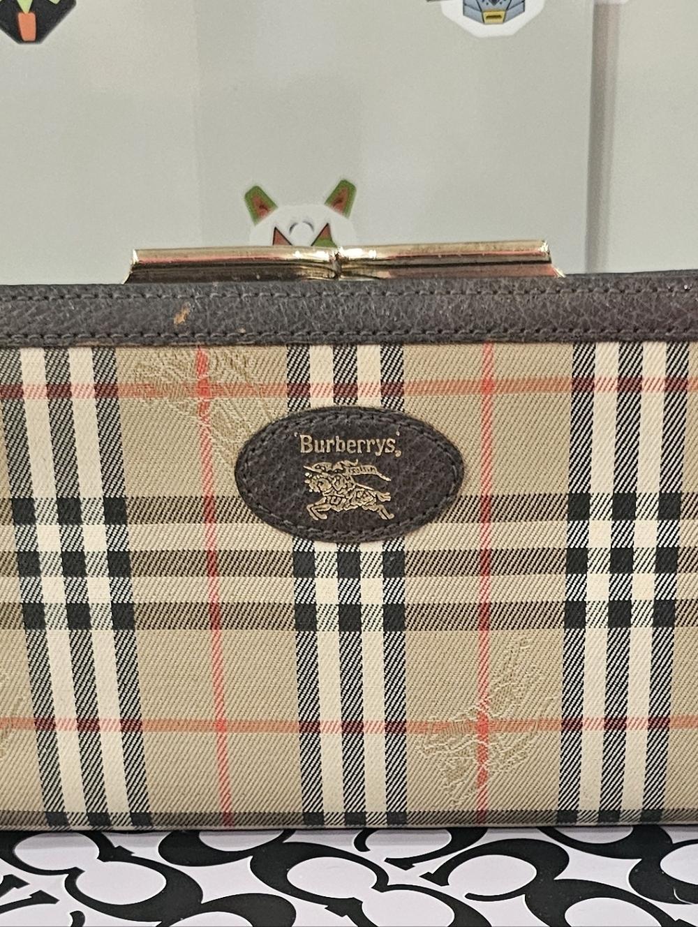 Authentic Vintage Burberrys Haymarket Check Kiss-Lock Wallet - Picture 15 of 16